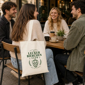 Baumwolltasche - Official Member Lecker Bierchen Club Est. 2024 Hopfen. Malz. Zusammenhalt.