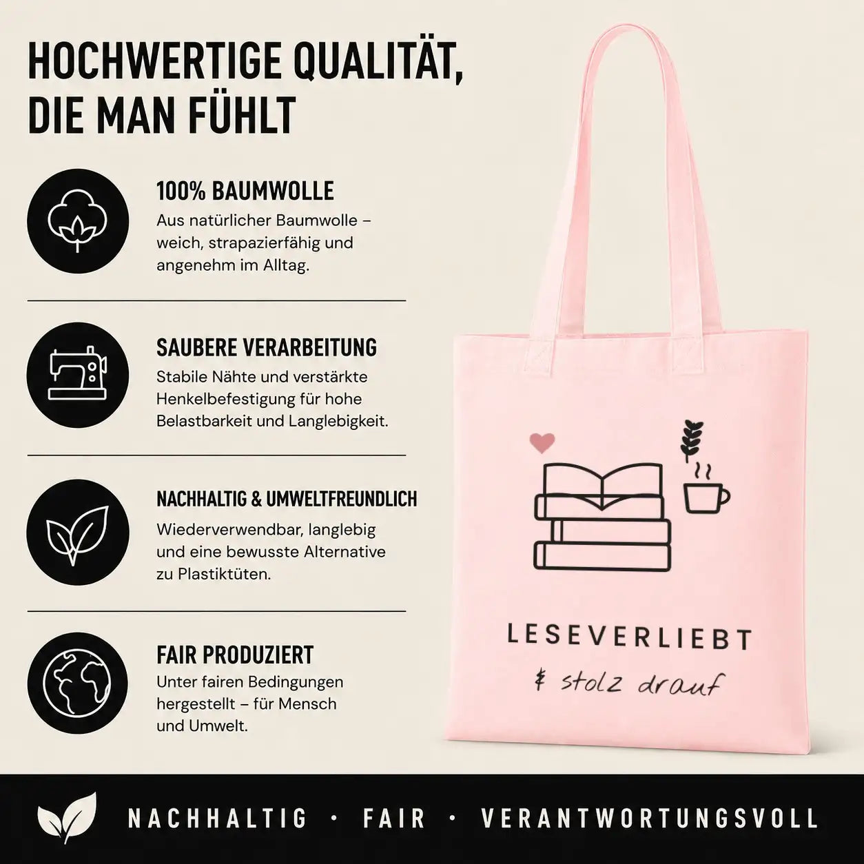 Baumwolltasche - Leidenschaft & Berufung - Motiv nach Wahl