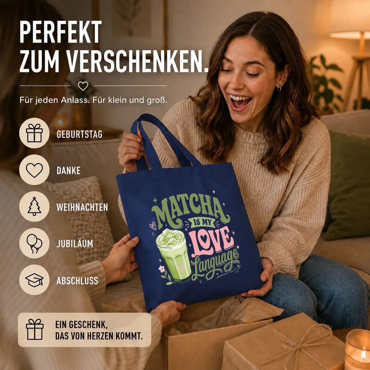 Baumwolltasche - Matcha is my love language