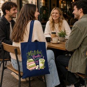 Baumwolltasche - Matcha, Books & Peaceful Days