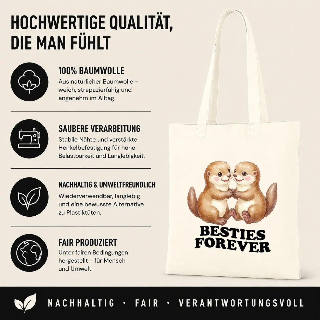 Baumwolltasche - Besties Forever
