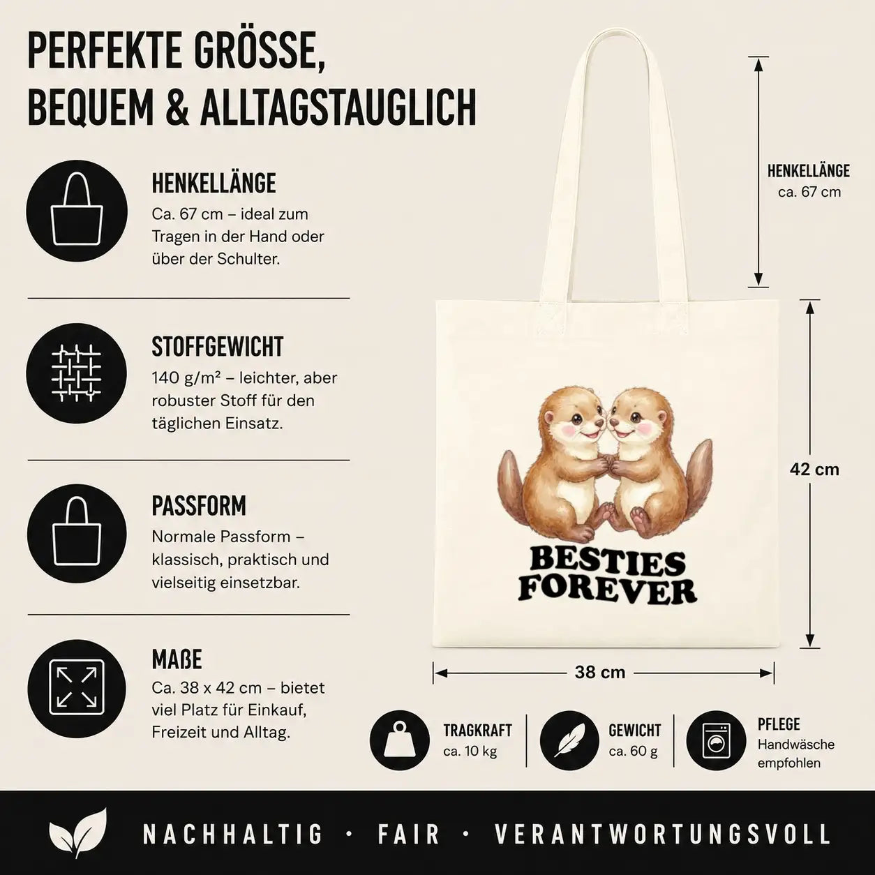 Baumwolltasche - Besties Forever