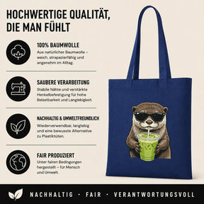 Baumwolltasche - Otter Sonnenbrille Matcha-Drink