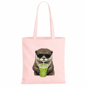 Baumwolltasche - Otter Sonnenbrille Matcha-Drink