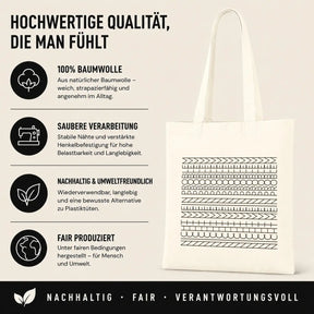 Baumwolltasche - Geometrische Muster Linien