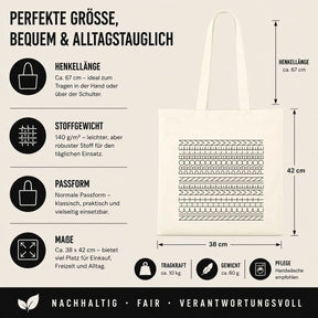 Baumwolltasche - Geometrische Muster Linien