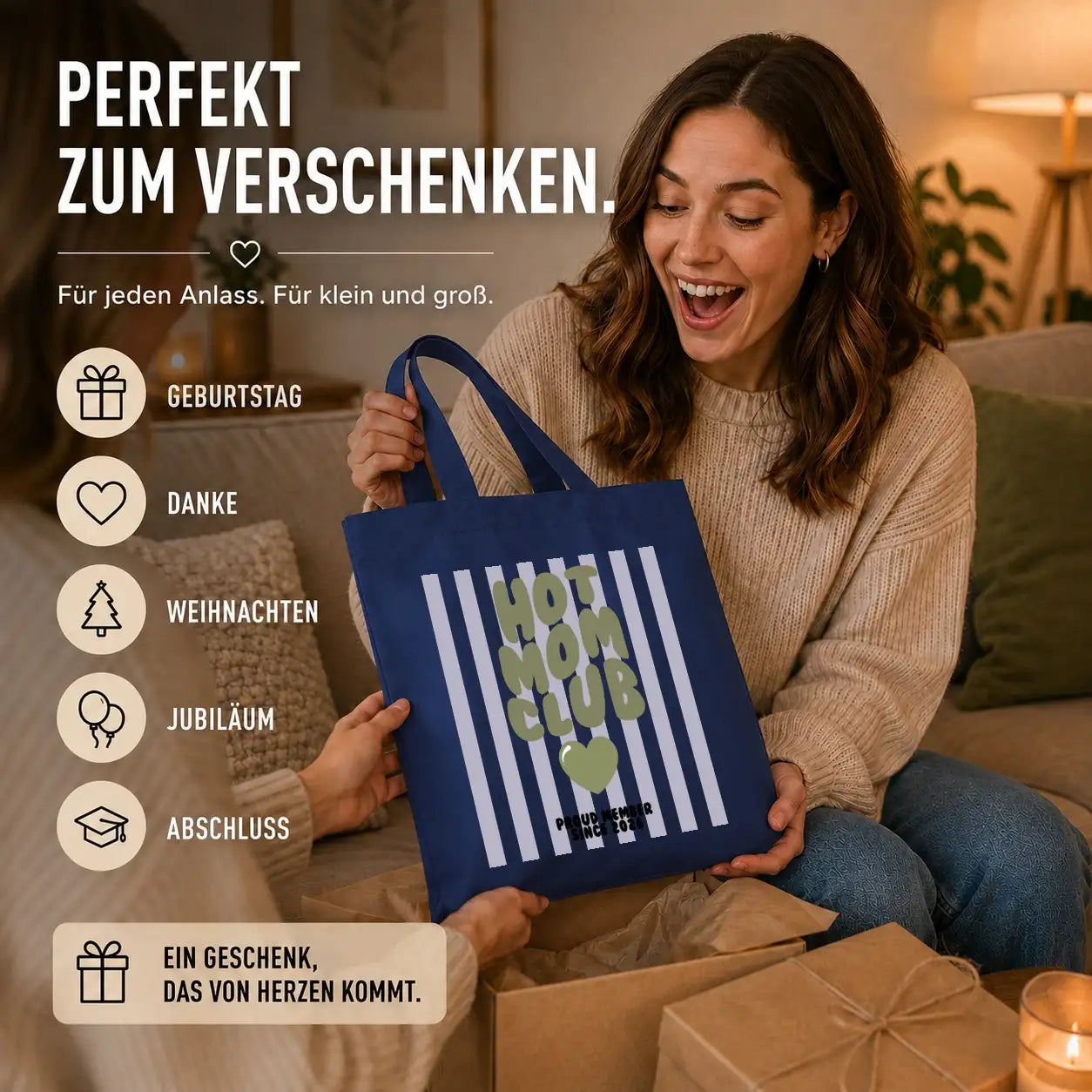 Baumwolltasche - Hot Mom Club Proud Member Since 2026