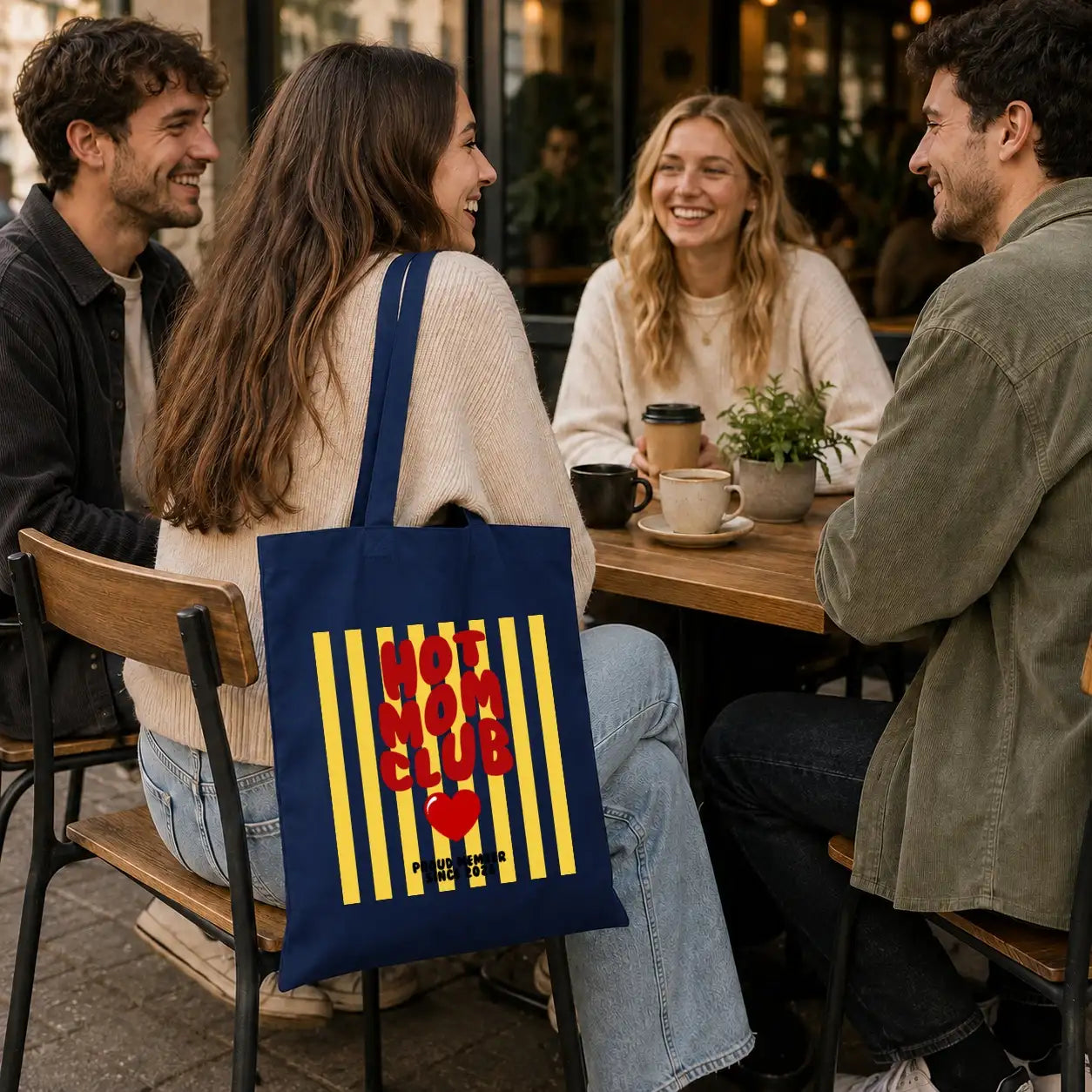 LIEBTASTISCH® Baumwolltasche Hot Mom Club Proud Member Since 2026 - Stofftasche Beutel für Mama Mutter - Geschenk Muttertag Geburtstag Weihnachten beste Freundin - {FARBE}