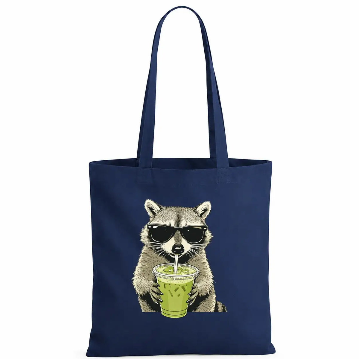 Baumwolltasche - Waschbär Sonnenbrille Matcha