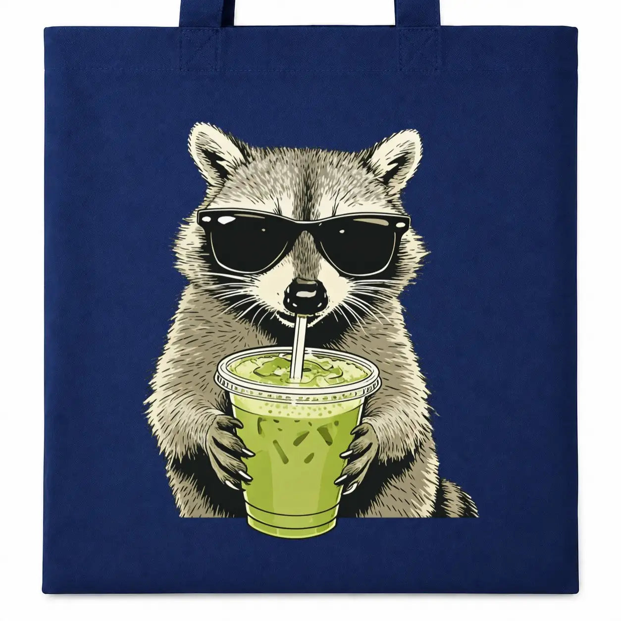 Baumwolltasche - Waschbär Sonnenbrille Matcha