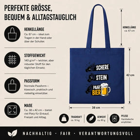 Baumwolltasche - Schere Stein Paar Bier
