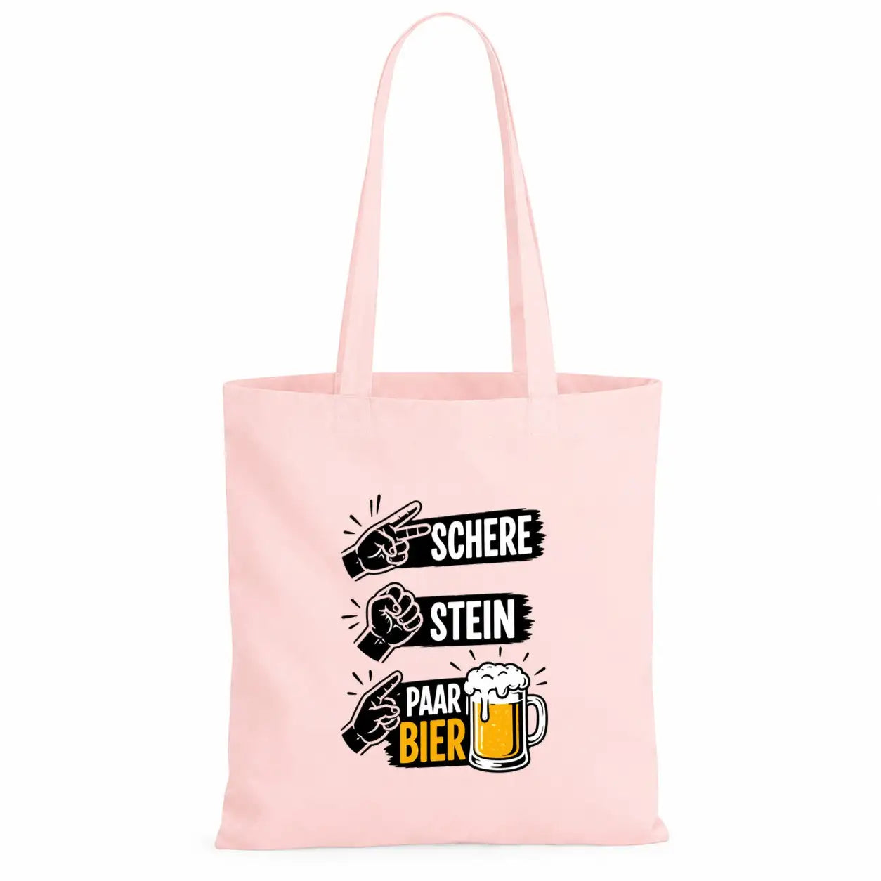 Baumwolltasche - Schere Stein Paar Bier
