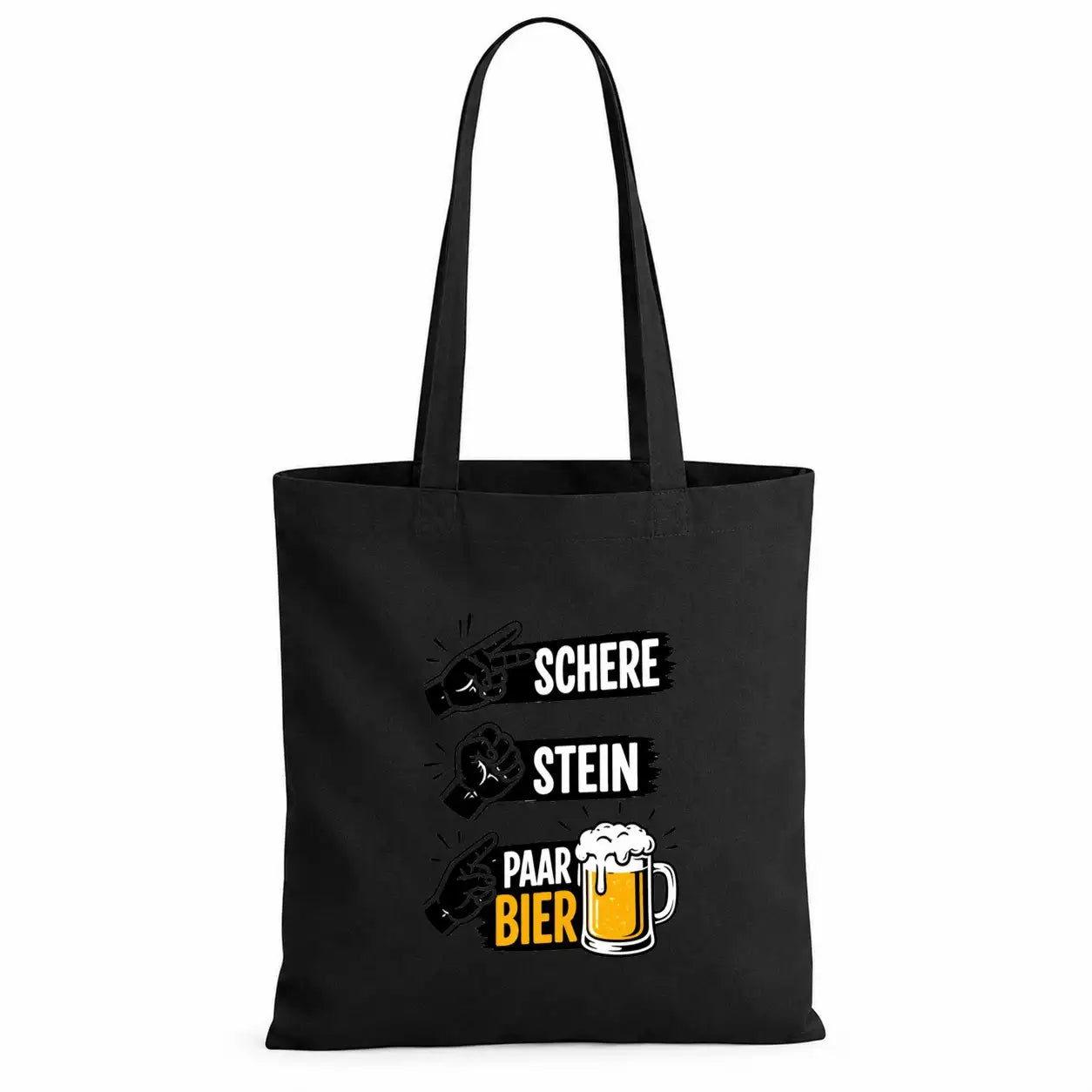 Baumwolltasche - Schere Stein Paar Bier