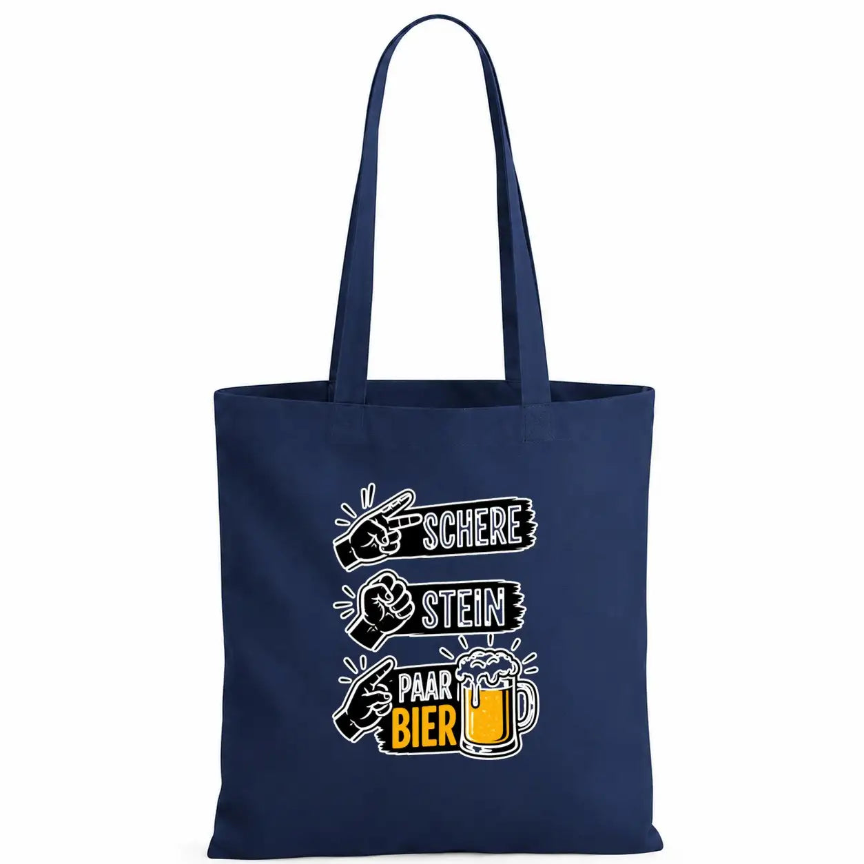 Baumwolltasche - Schere Stein Paar Bier