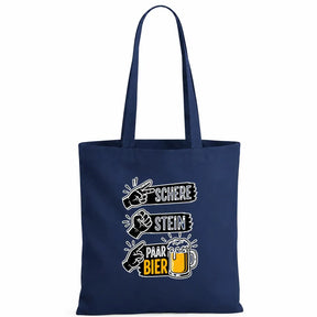 Baumwolltasche - Schere Stein Paar Bier