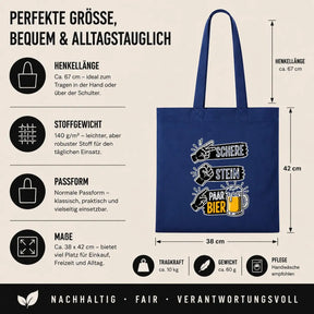 Baumwolltasche - Schere Stein Paar Bier