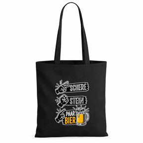 Baumwolltasche - Schere Stein Paar Bier