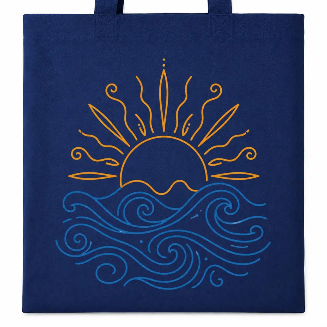Baumwolltasche - Sonne über Wellen