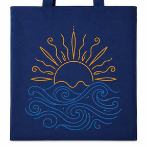 Baumwolltasche - Sonne über Wellen