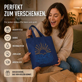 Baumwolltasche - Sonne über Wellen