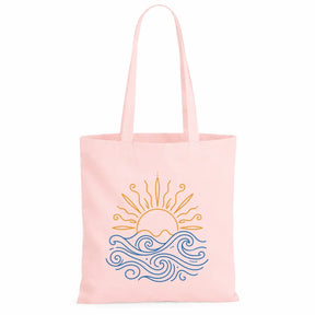 Baumwolltasche - Sonne über Wellen