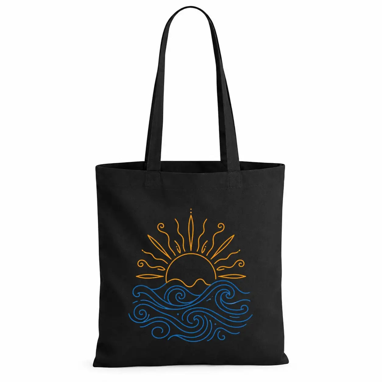 Baumwolltasche - Sonne über Wellen