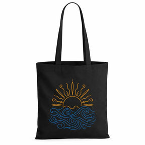 Baumwolltasche - Sonne über Wellen