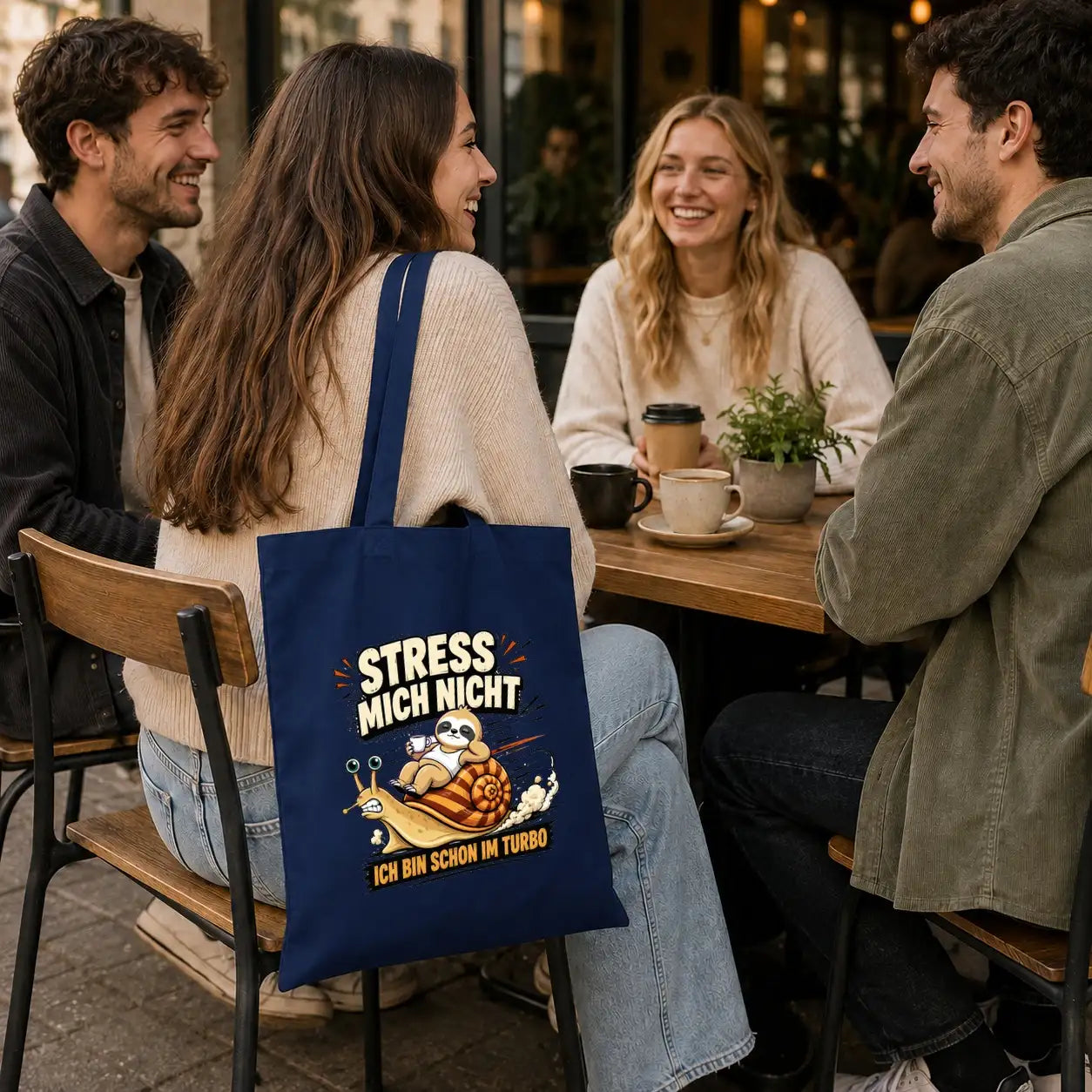 Baumwolltasche - Stress mich nicht ich bin schon im Turbo
