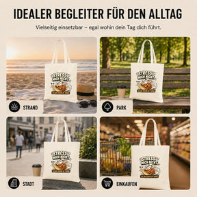 LIEBTASTISCH® Baumwolltasche Stress mich nicht ich bin schon im Turbo - Stofftasche mit Spruch für Frauen - lustige Faultier Schnecke Geschenk Geburtstag - {FARBE}