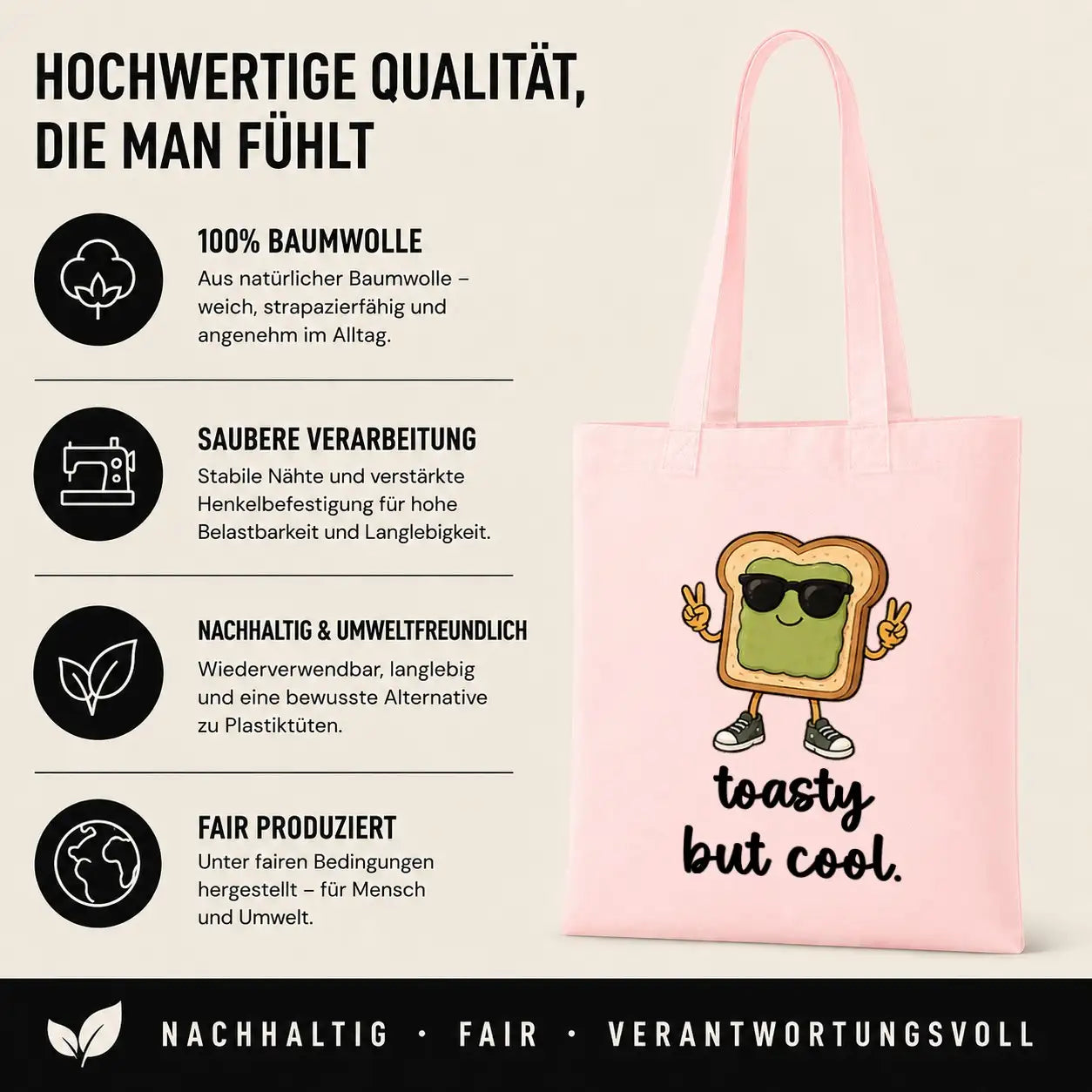 Baumwolltasche - Foodie & Avocado - Motiv nach Wahl
