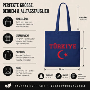 Baumwolltasche - Türkiye Motiv mit türkischer Flagge