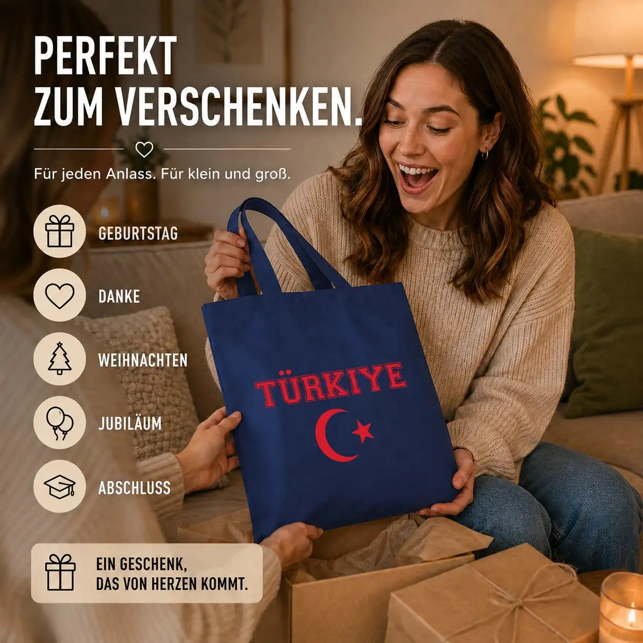 Baumwolltasche - Türkiye Motiv mit türkischer Flagge
