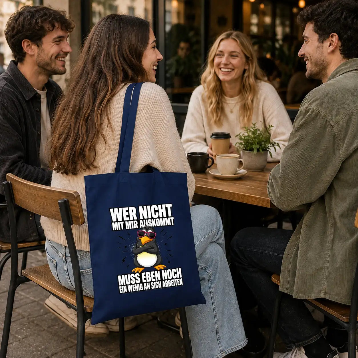 Baumwolltasche - Wer nicht mit mir auskommt muss eben noch ein wenig an sich arbeiten