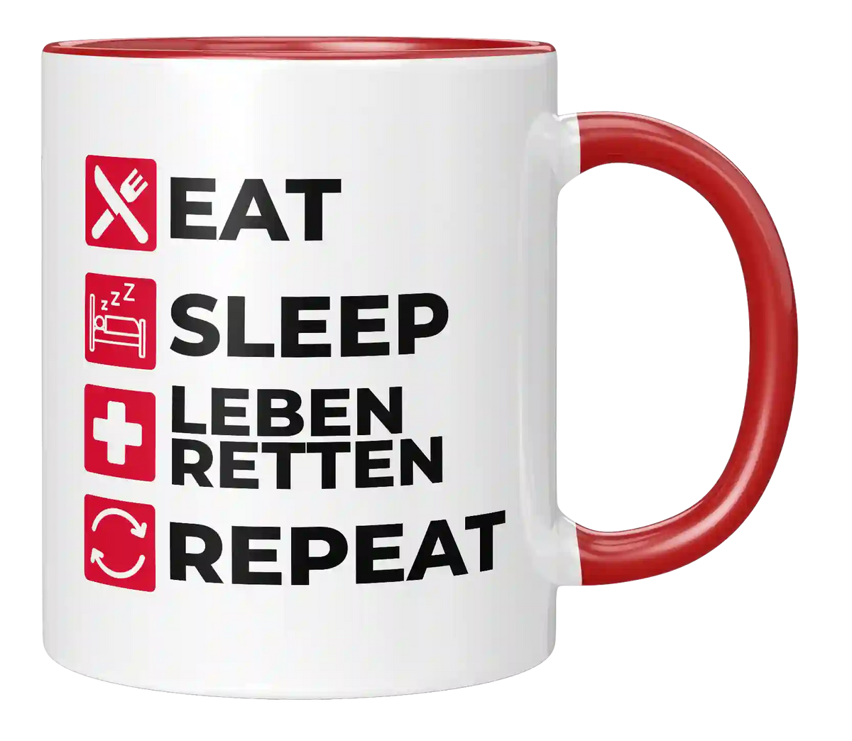 Tasse - Eat Sleap Repeat  - Leben retten