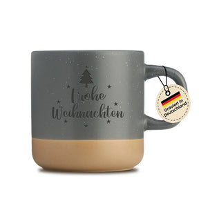 Tasse mit Gravur - Frohe Weihnachten - Grau