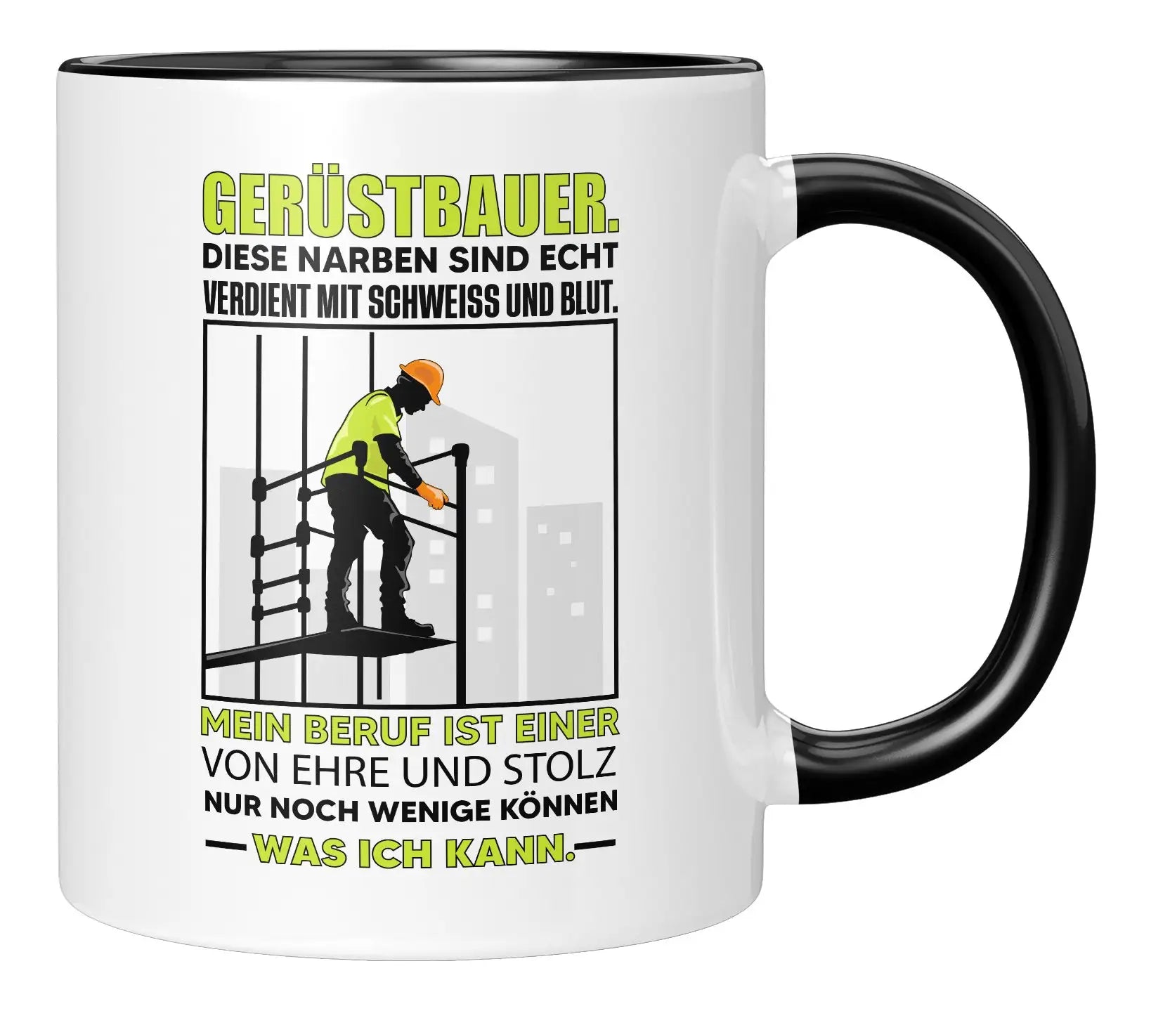 Tasse - Gerüstbauer diese Narben sind echt verdient mit Schweiß und Blut - Schwarz