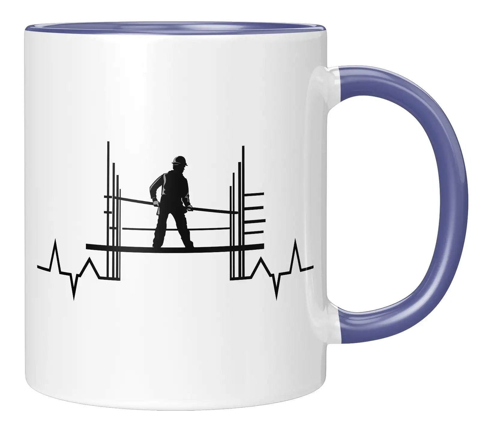 Tasse - Bauarbeiter Herzschlag - Blau