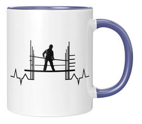 Tasse - Bauarbeiter Herzschlag - Blau