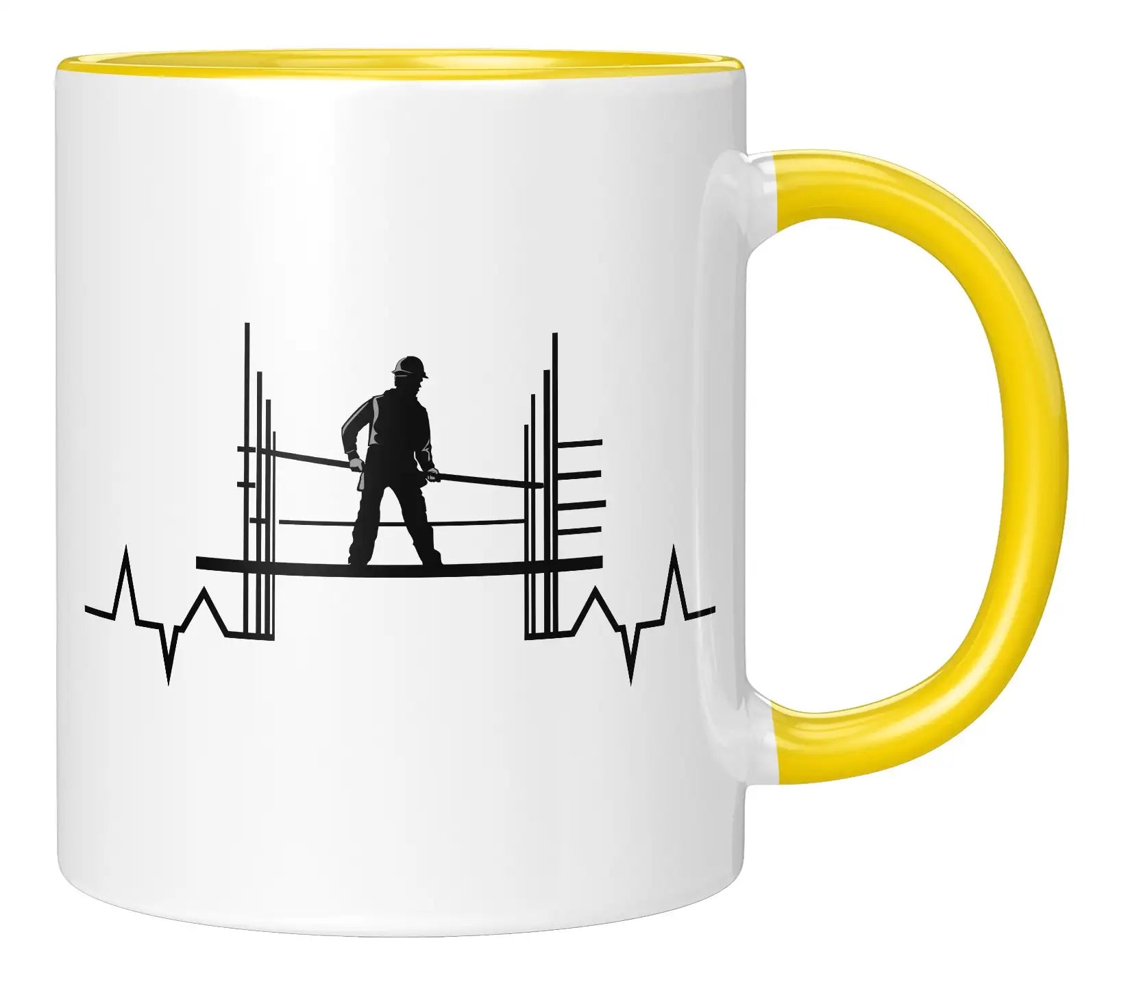 Tasse - Bauarbeiter Herzschlag - Gelb