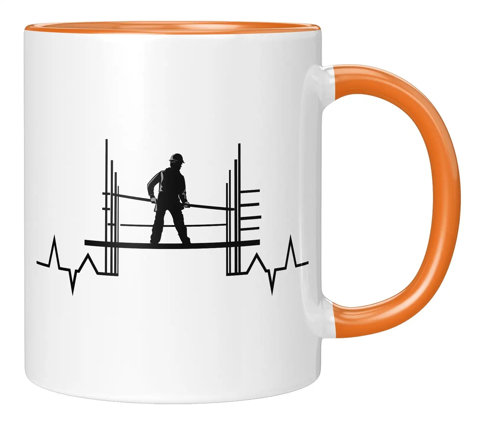 Tasse - Bauarbeiter Herzschlag - Orange