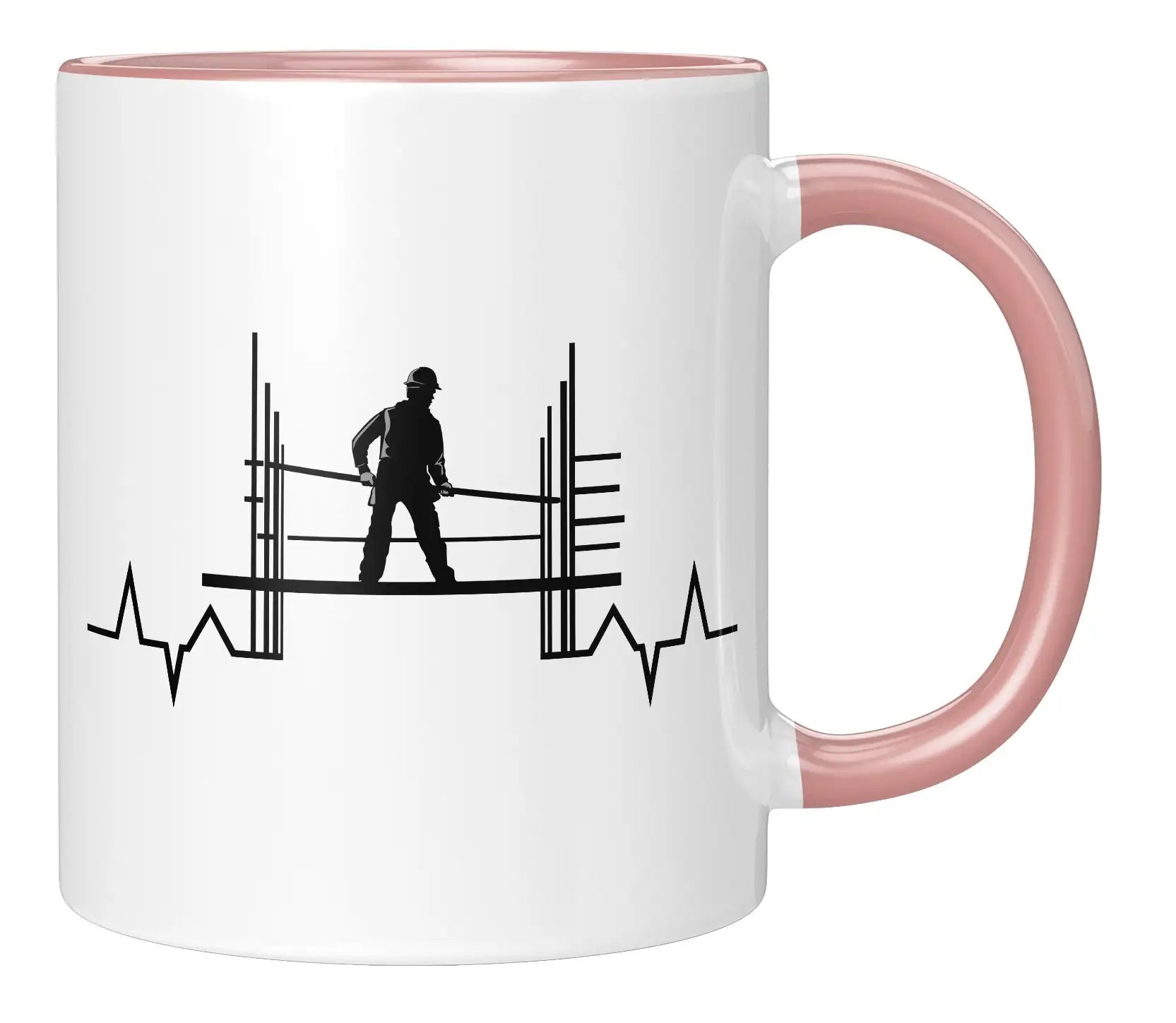 Tasse - Bauarbeiter Herzschlag - Rosa