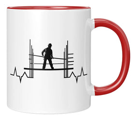Tasse - Bauarbeiter Herzschlag - Rot