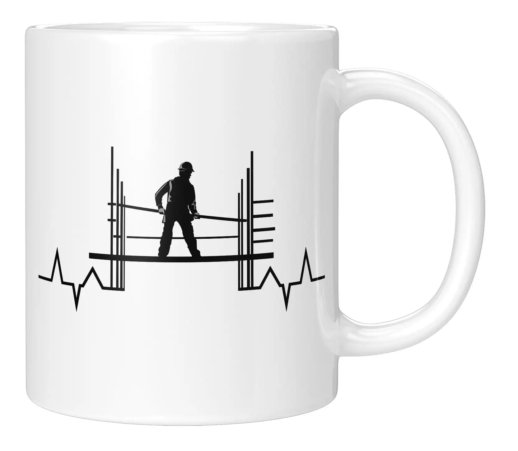 Tasse - Bauarbeiter Herzschlag - Weiss