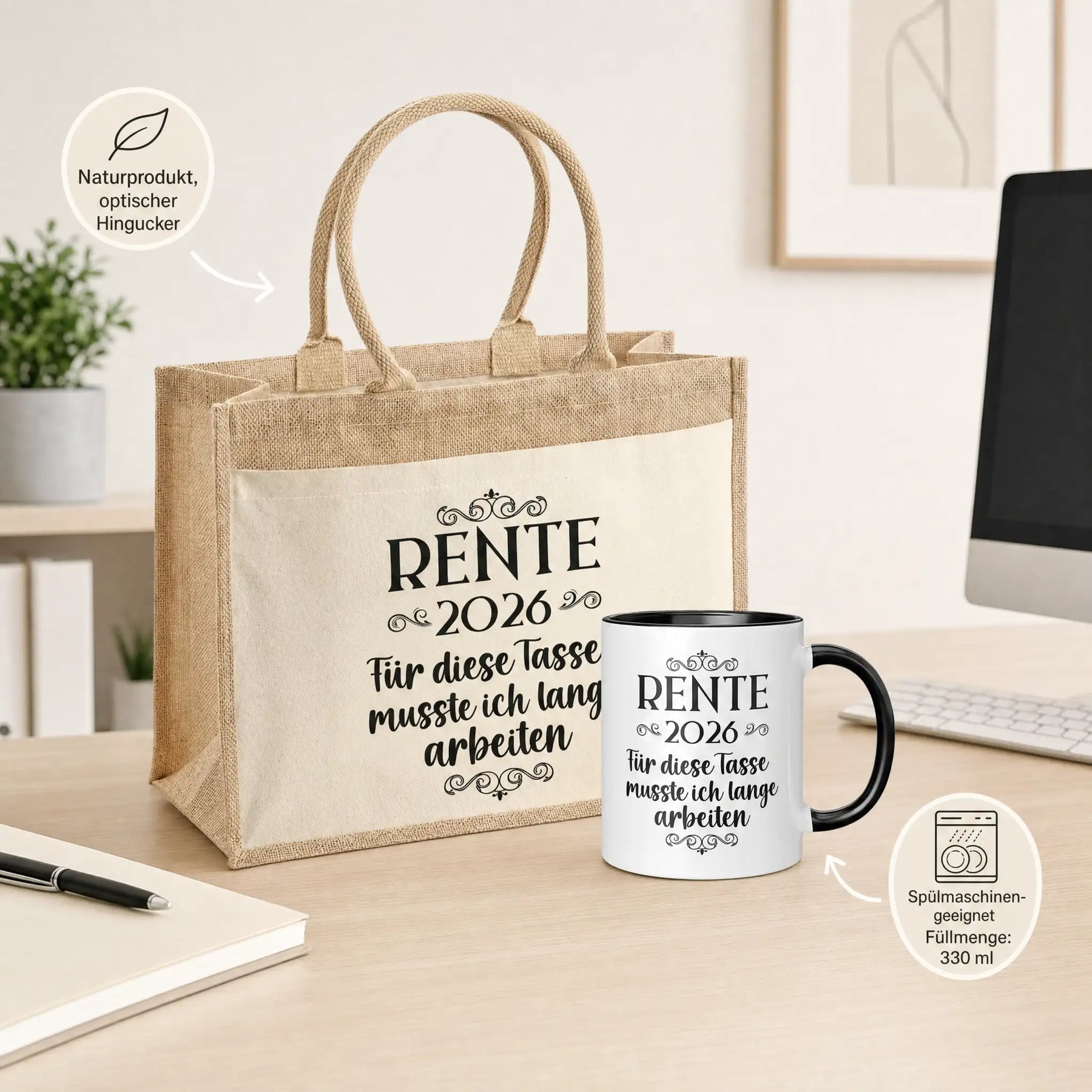 Jutetasche + Tasche - Rente