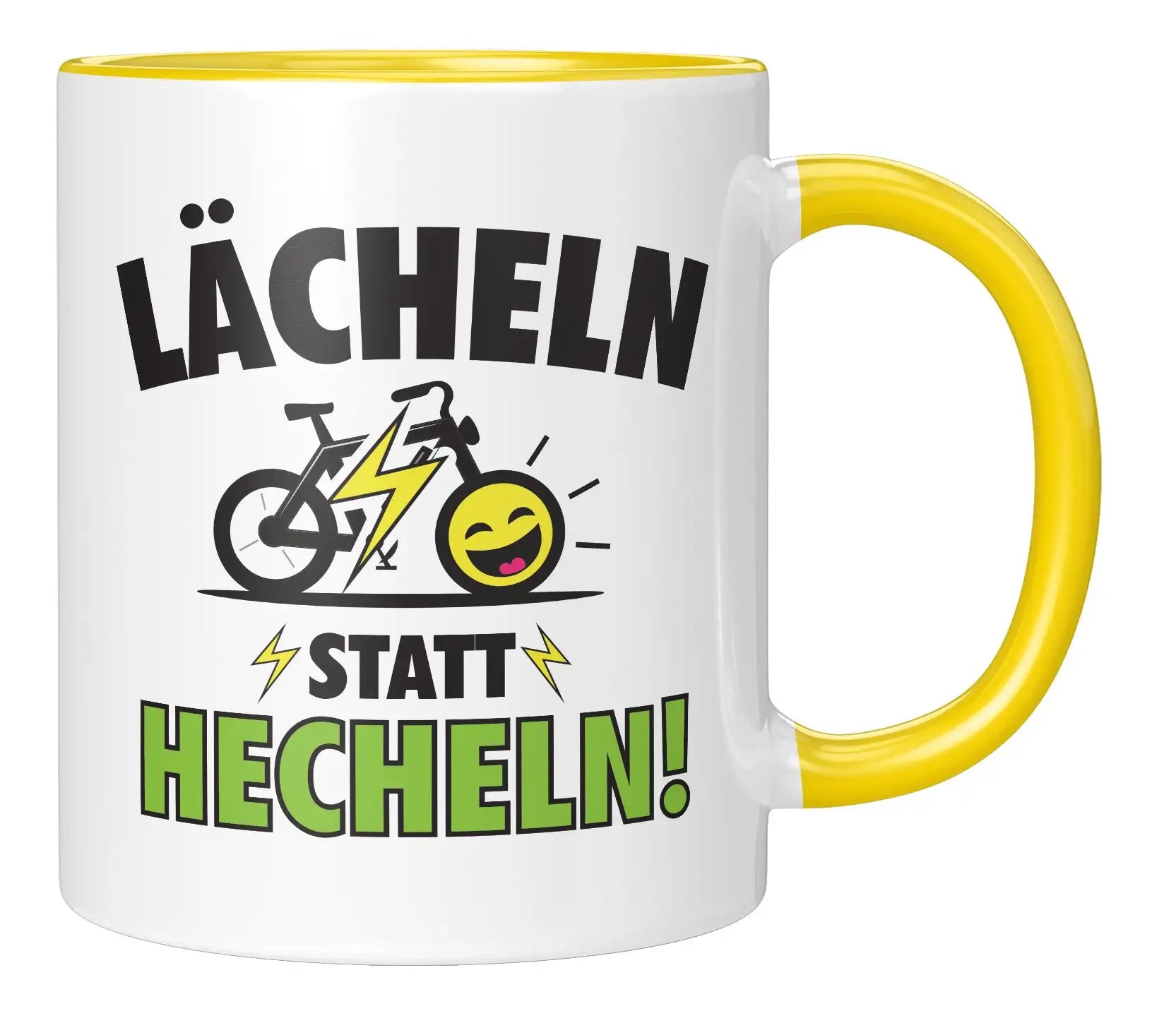 Tasse - Lächeln statt Hecheln - Gelb