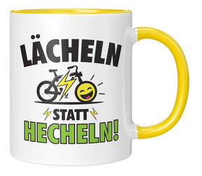 Tasse - Lächeln statt Hecheln - Gelb