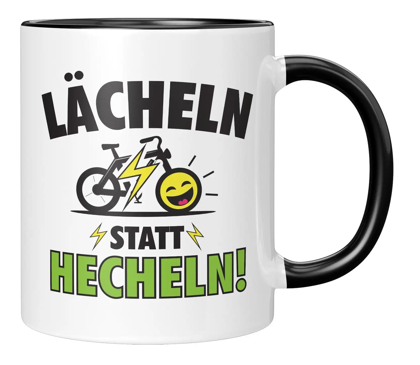 Tasse - Lächeln statt Hecheln - Schwarz
