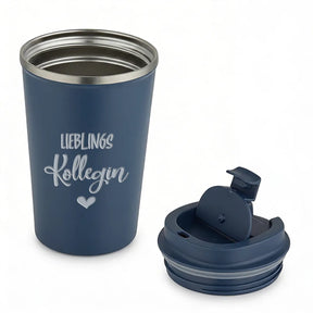 Thermobecher - Lieblings Kollegin - Haleblau