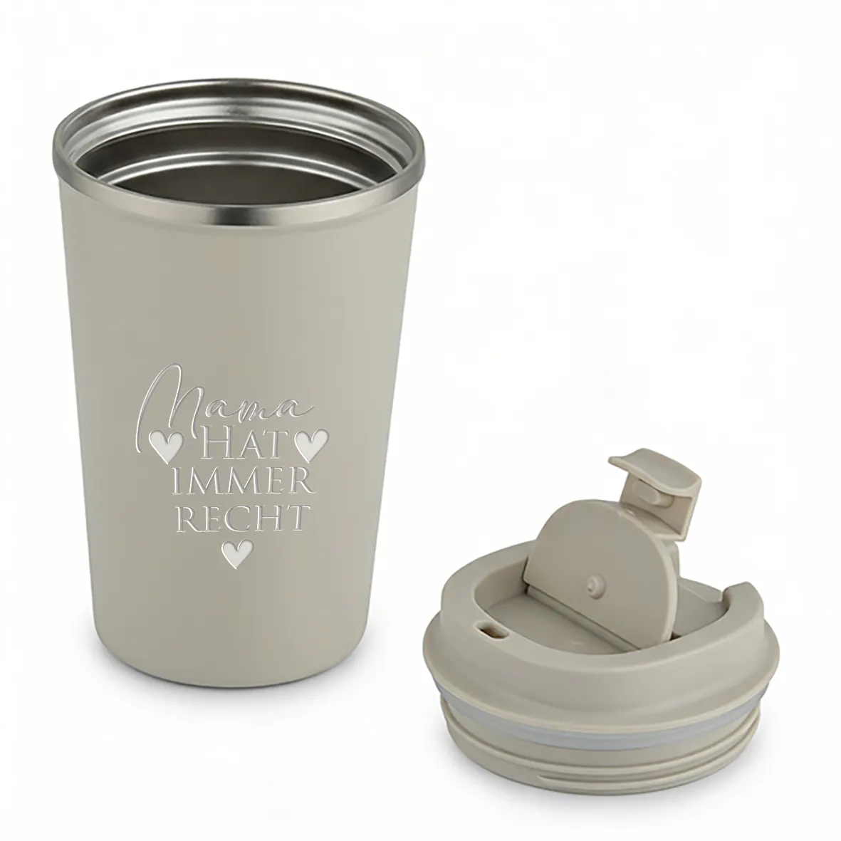 Thermobecher - Mama hat immer Recht - Sandstone