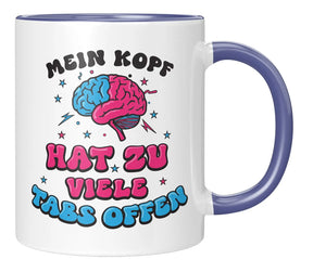 Tasse - Mein Kopf hat zu viele Tabs offen - Blau